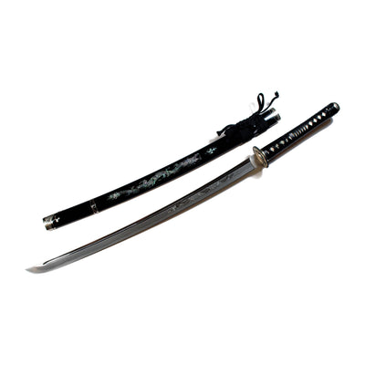 Dragon Katana with Horimono Blade and Mother-of-Pearl Saya