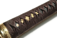 Engraved Blade Katana with Burgundy Saya