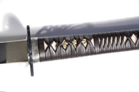 Katana with Brown Wood Saya and Silver Fittings