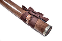 Katana with Brown Wood Saya and Silver Fittings