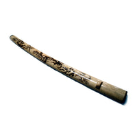 Natural Wood Saya with Burned Dragon Design