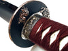 Antique fittings with Red Ishime Saya (charcoal textured) - MartialArtSwords.com